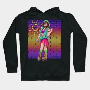 Neon Sunset Skater 3 Hoodie